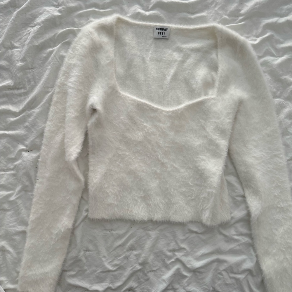 Sunday Best Cream Fuzzy Knit